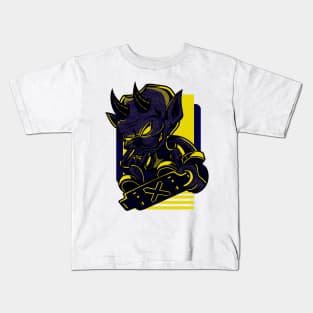 Little Demon Skateboard Purple Yellow Kids T-Shirt